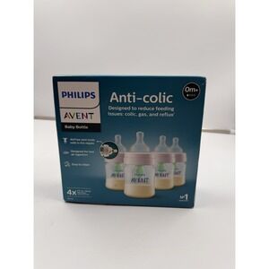 Philips Avent Anti-Colic 4oz / 125ml 4x Baby Bottles With Air-free Vent 0m+